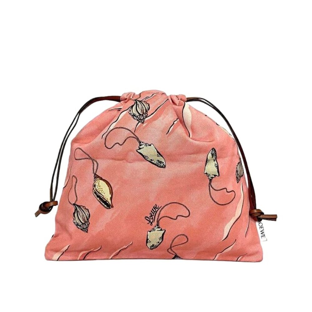 Loewe Draw String Pouch Draw String Rings Pink Mu… - image 1